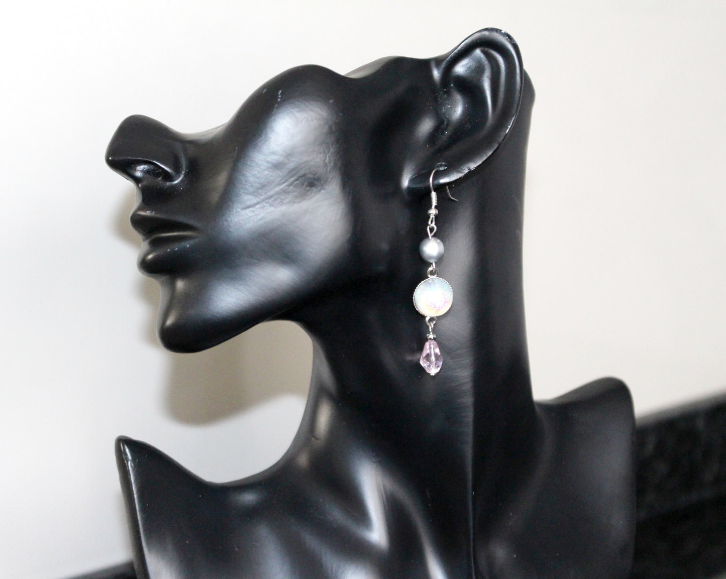 Boucles d'oreilles larme rose