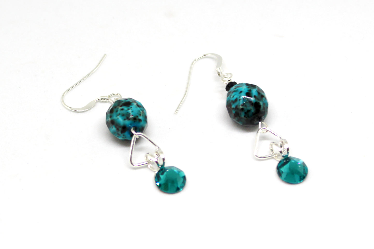 Boucles d'oreilles argent stone bleu