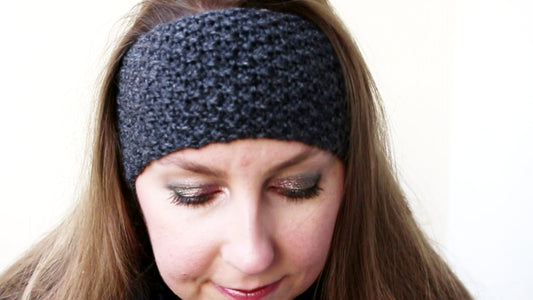 Bandeau gris anthracite et rouge /headband gray