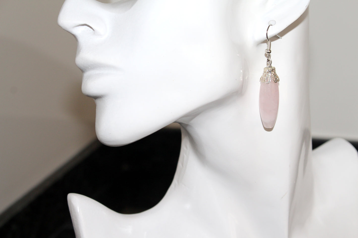 Boucles d'oreilles de quartz en forme de goutte