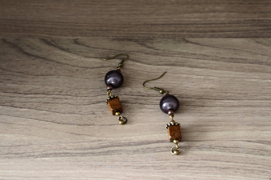 Boucles d'oreilles bois magiques