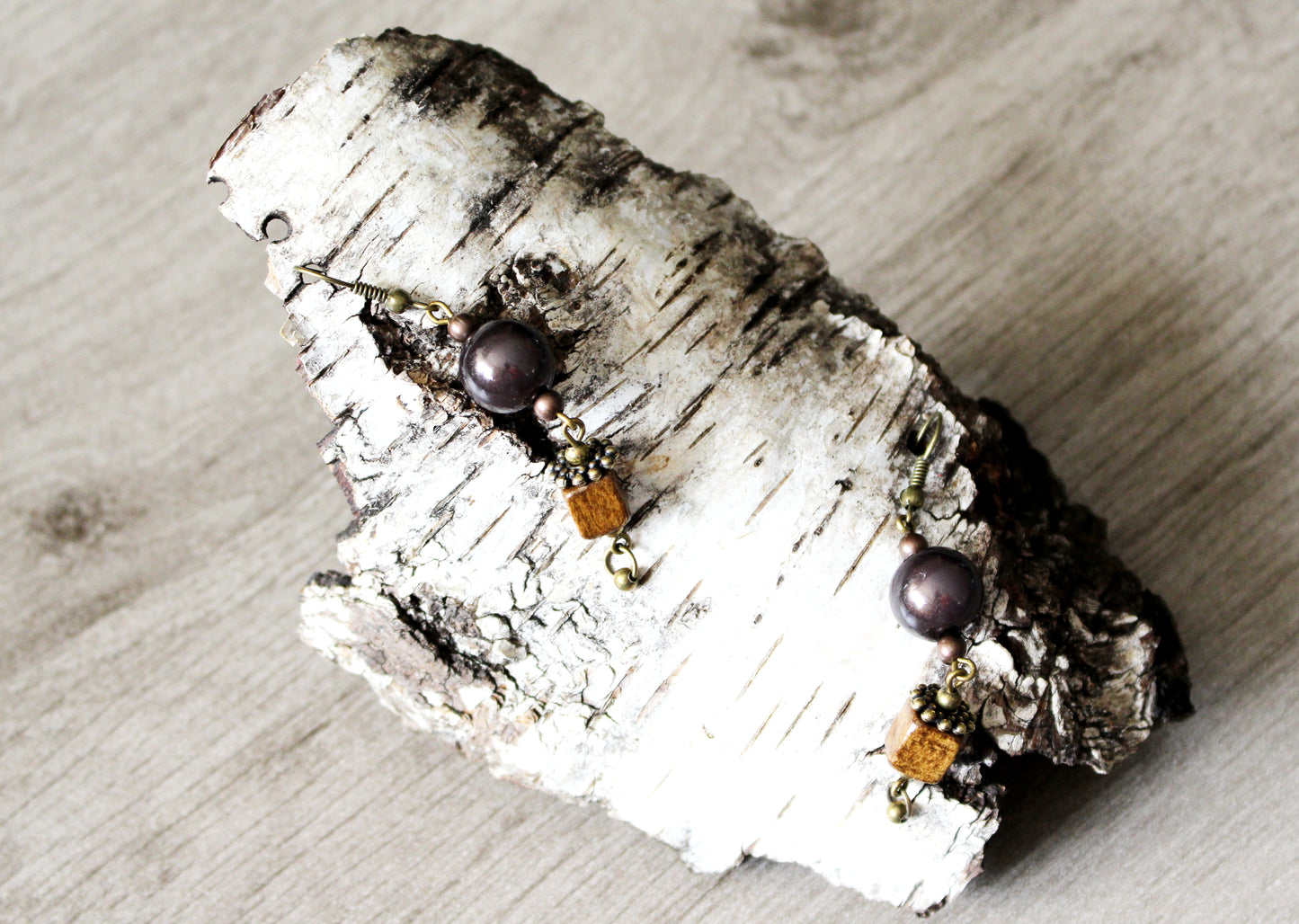 Boucles d'oreilles bois magiques