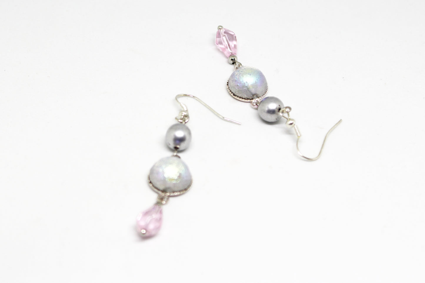 Boucles d'oreilles larme rose