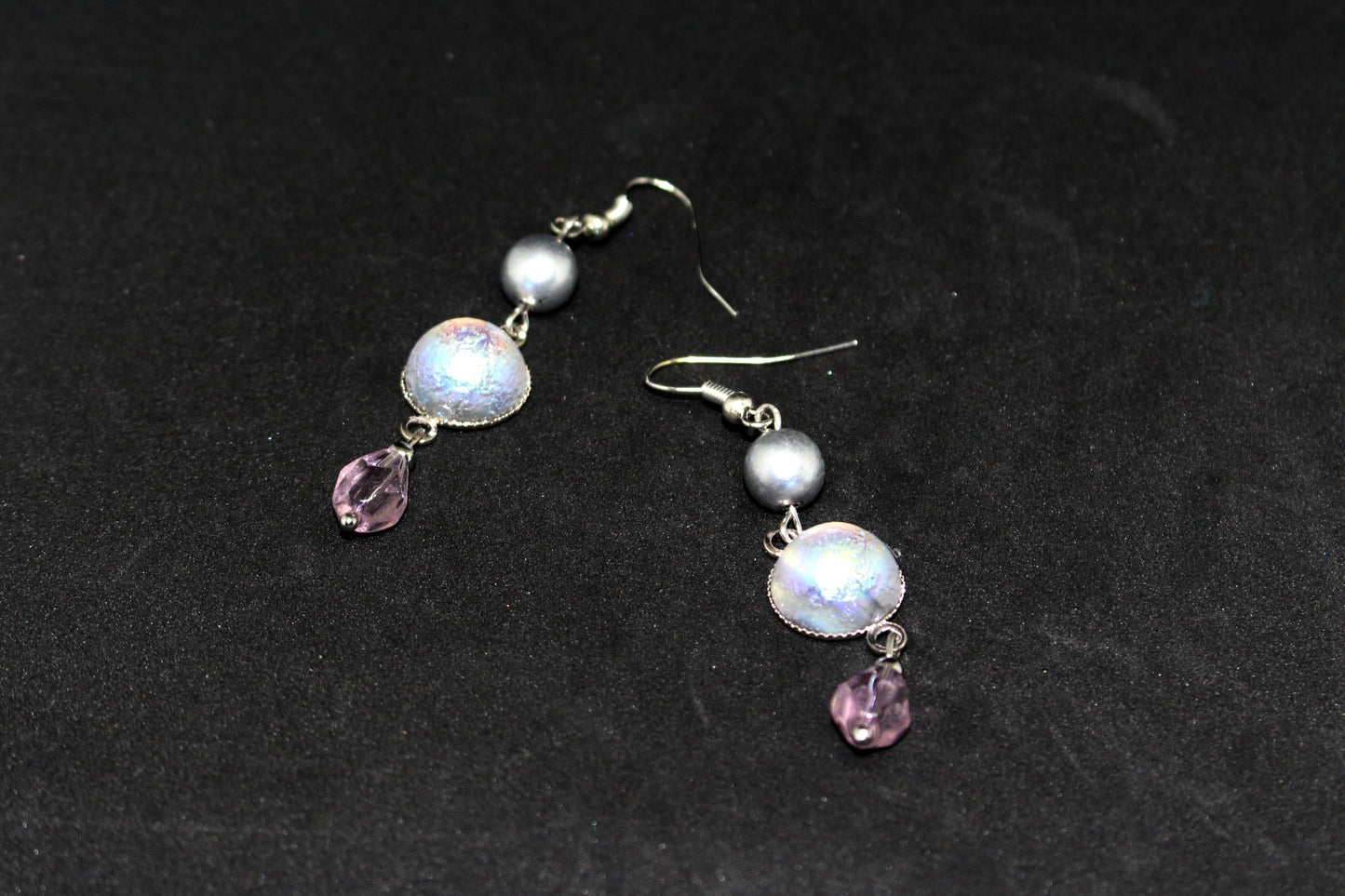 Boucles d'oreilles larme rose