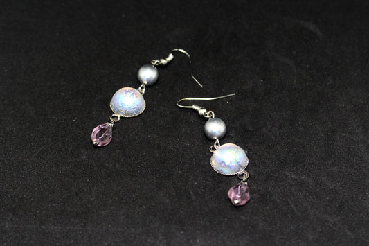 Boucles d'oreilles larme rose
