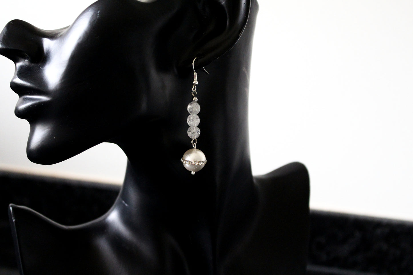 Parure en cristal boucles d'oreilles et bracelet OCCASION