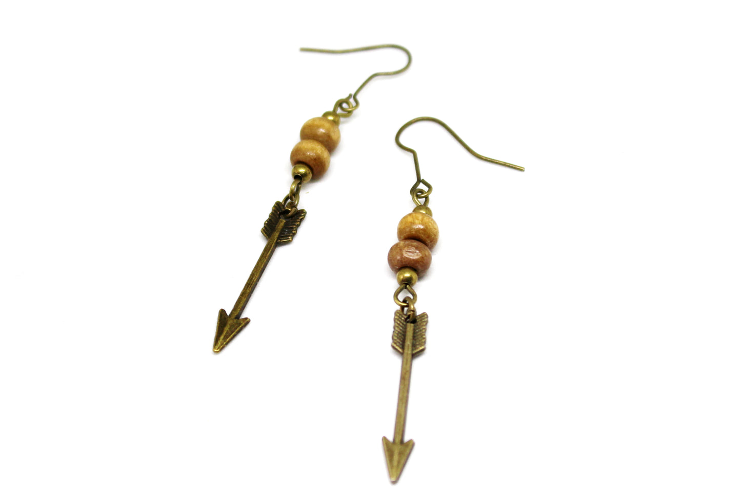 Boucles d'oreilles flèches en bois