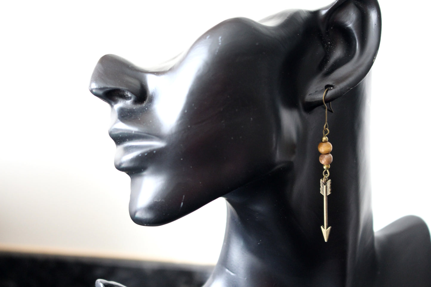 Boucles d'oreilles flèches en bois