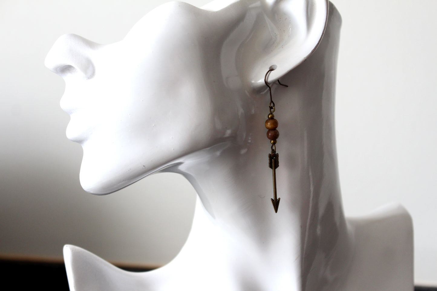 Boucles d'oreilles flèches en bois