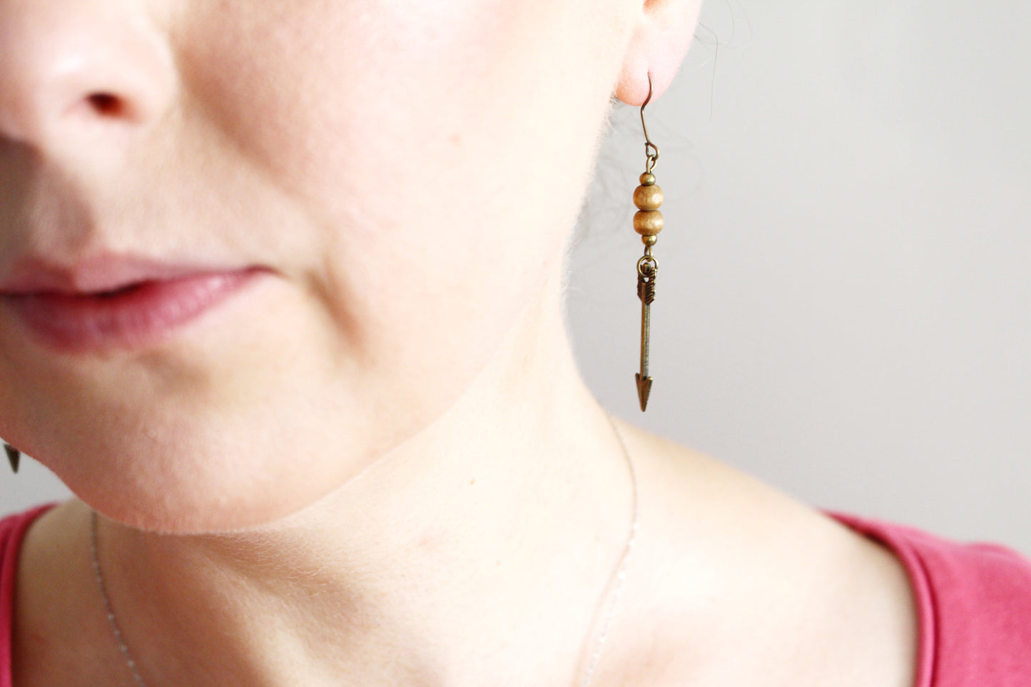 Boucles d'oreilles flèches en bois