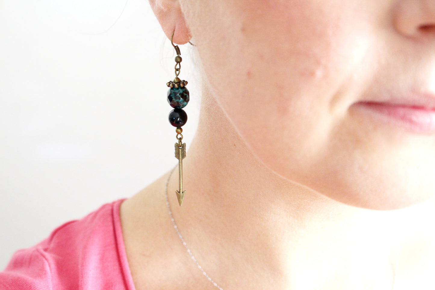 Boucles d'oreilles flèches mouchetées