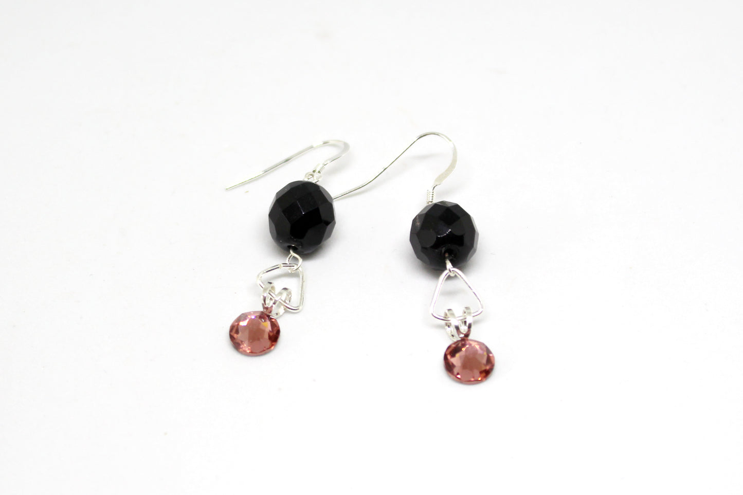 Boucles d'oreilles en argent padapa noir