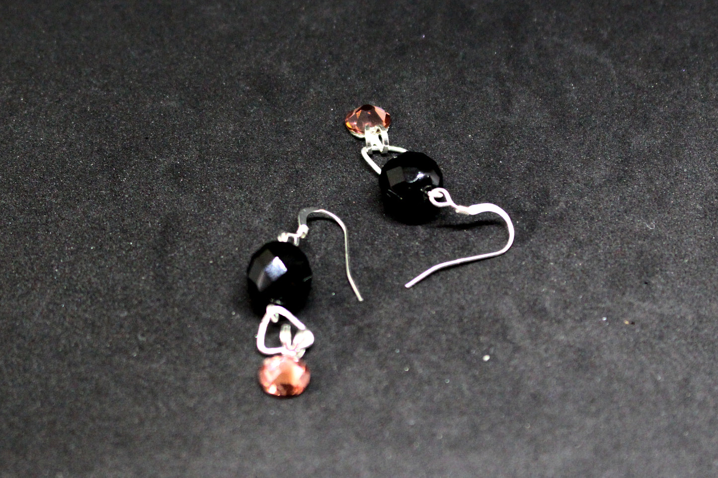 Boucles d'oreilles en argent padapa noir