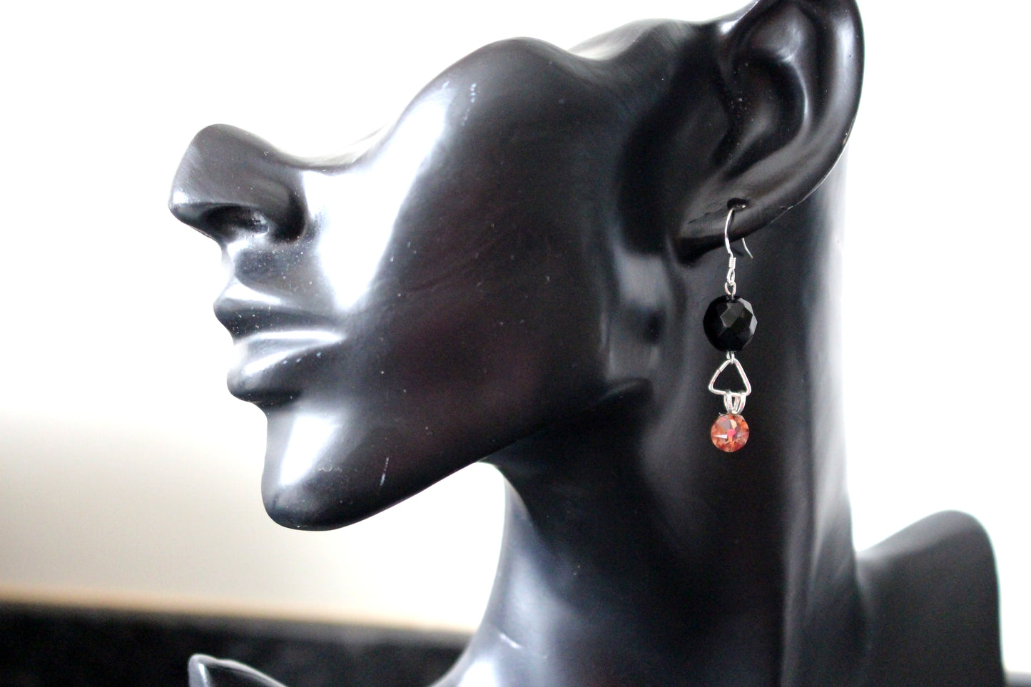 Boucles d'oreilles en argent padapa noir