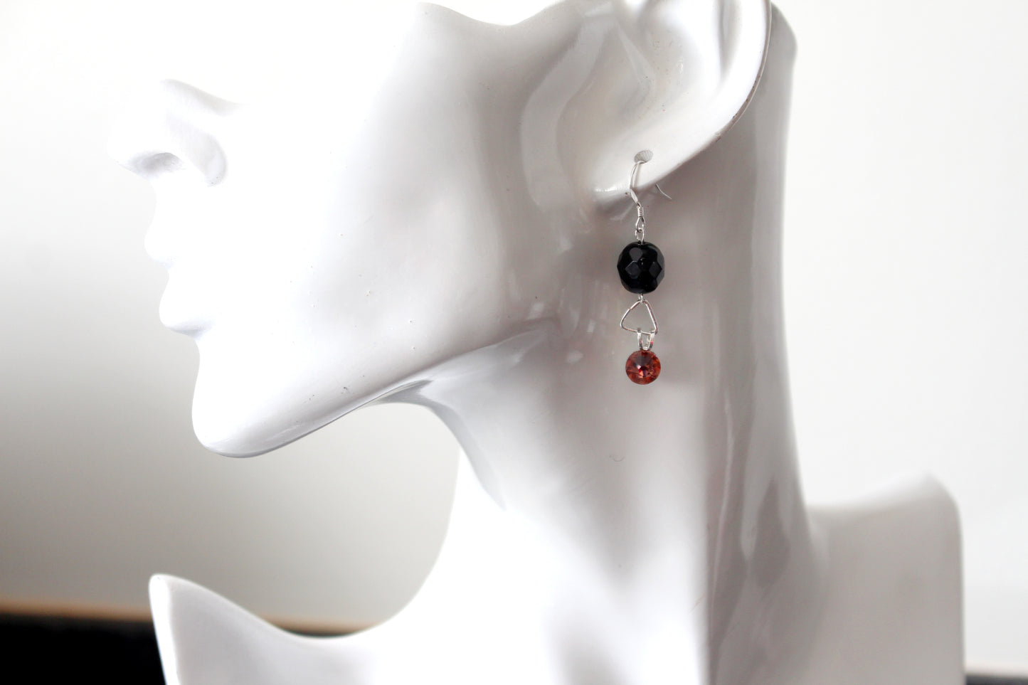 Boucles d'oreilles en argent padapa noir