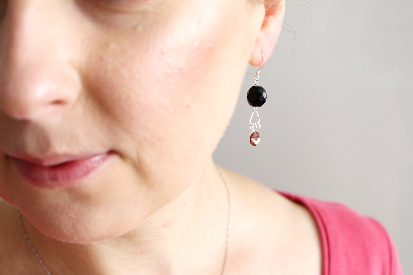 Boucles d'oreilles en argent padapa noir