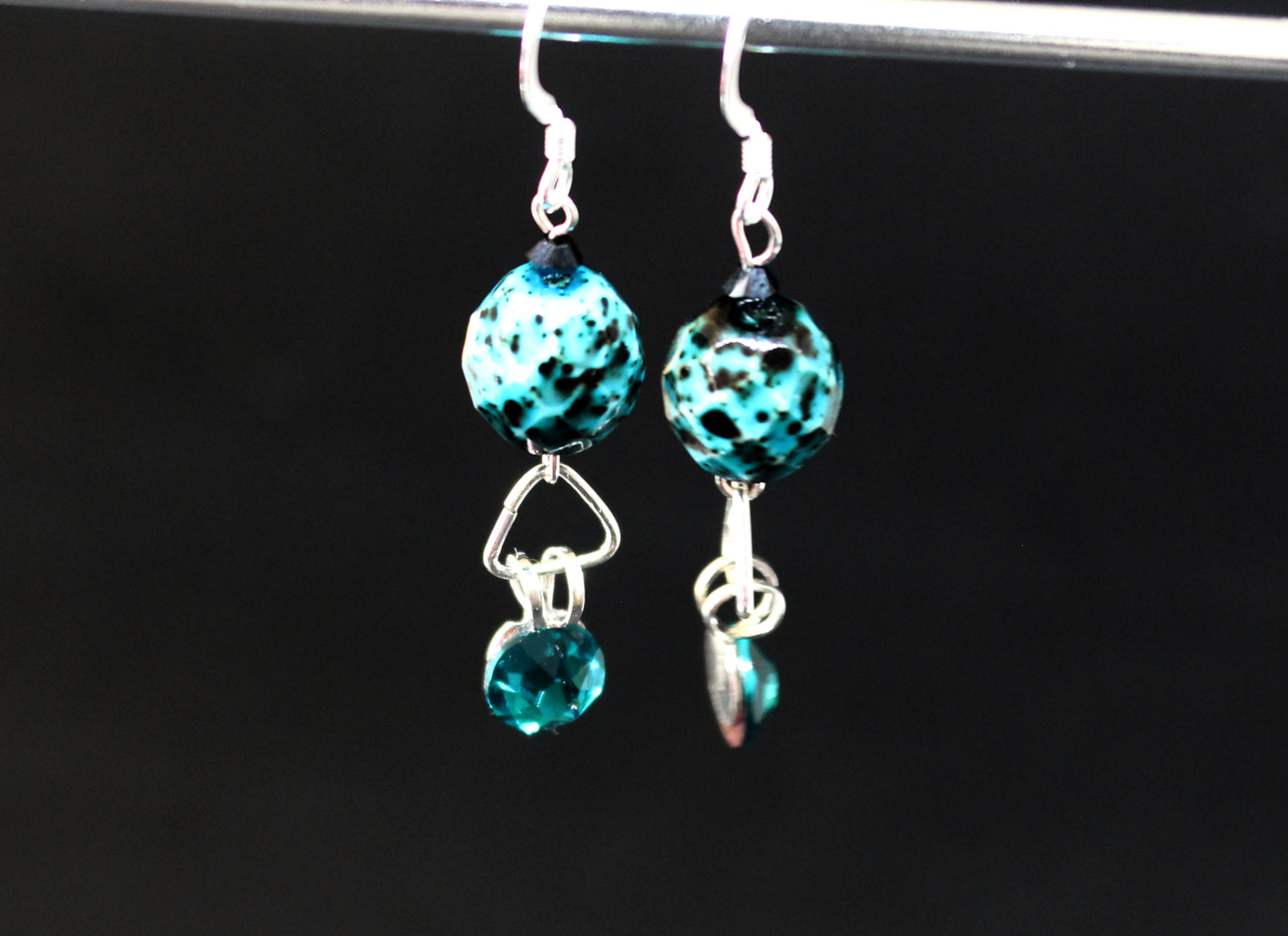 Boucles d'oreilles argent stone bleu