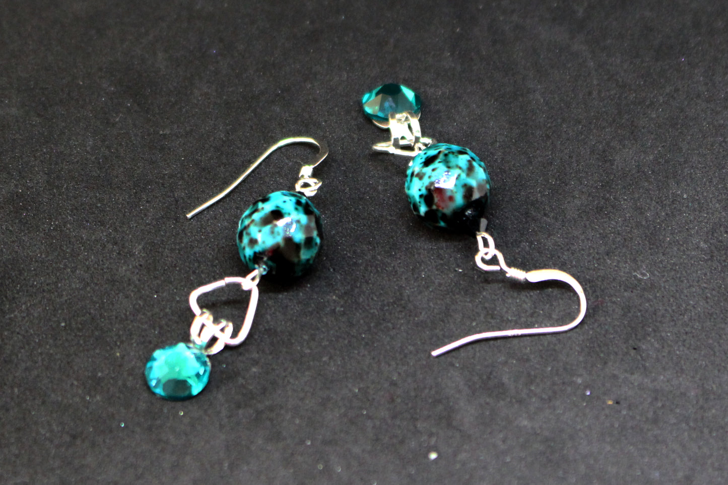 Boucles d'oreilles argent stone bleu