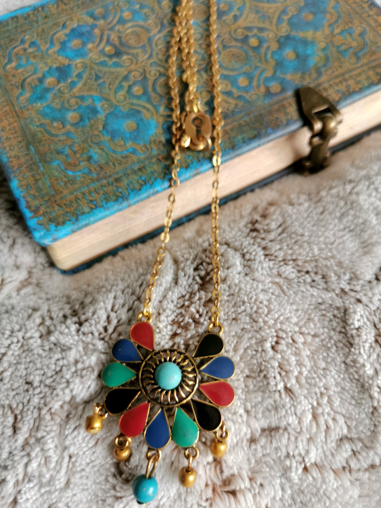 Collier sautoir doré attrape rêve