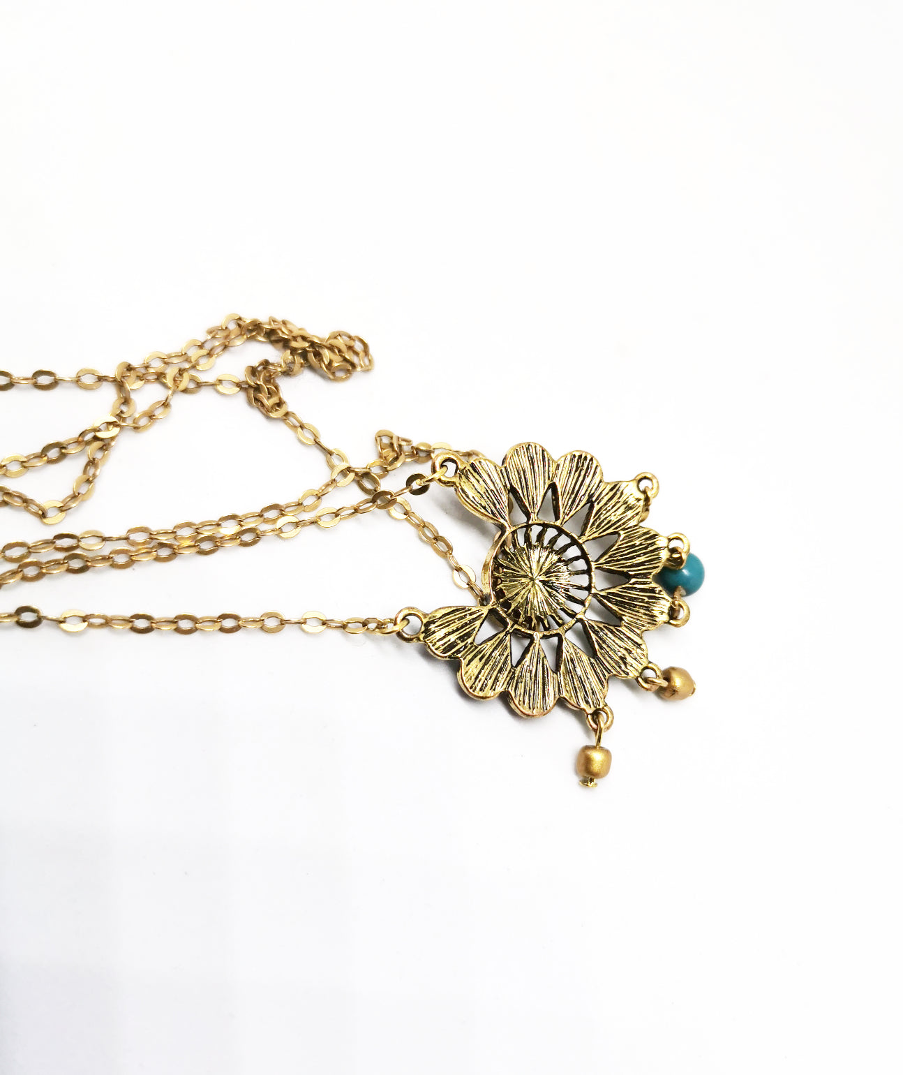 Collier sautoir doré attrape rêve