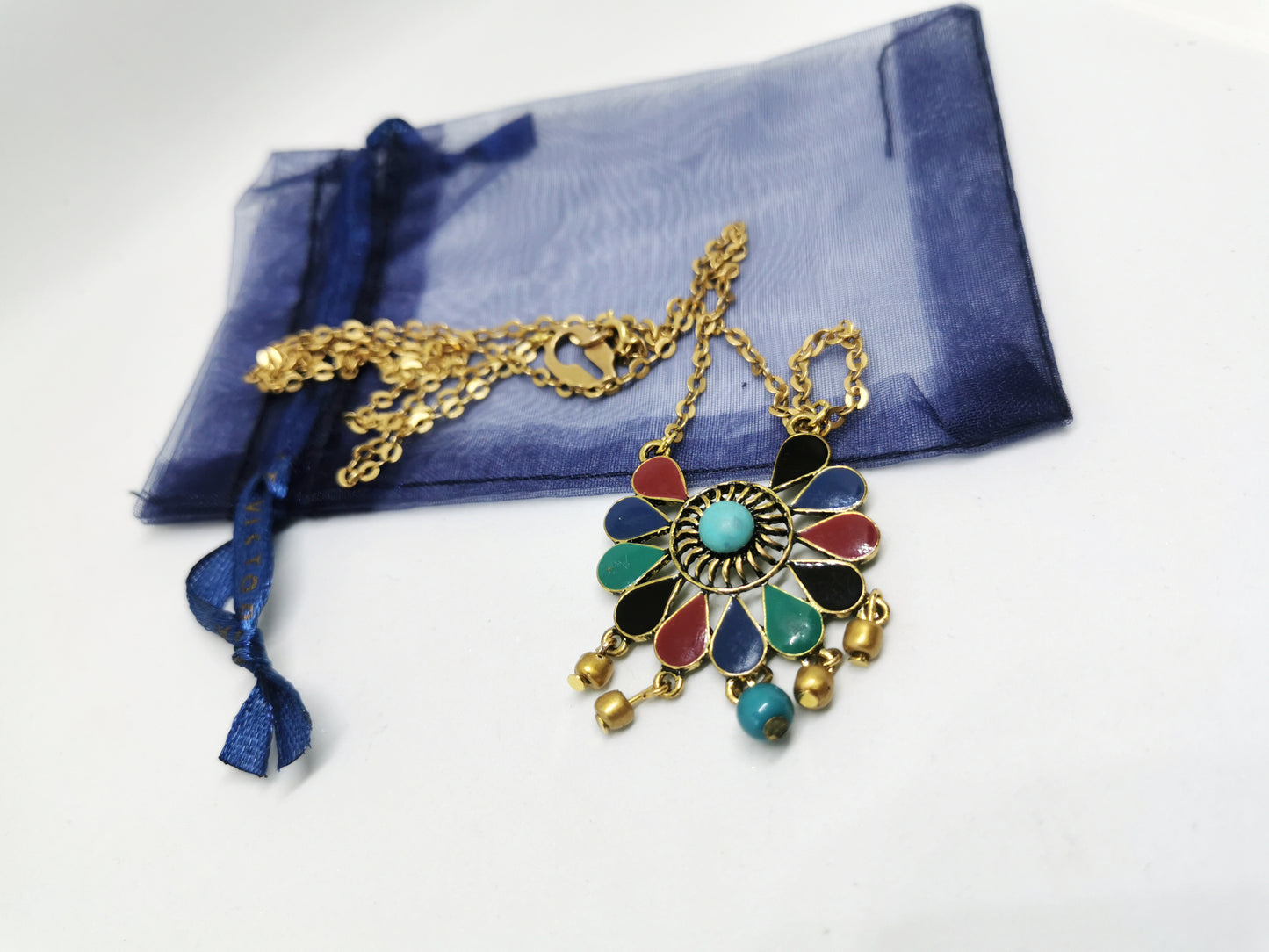 Collier sautoir doré attrape rêve