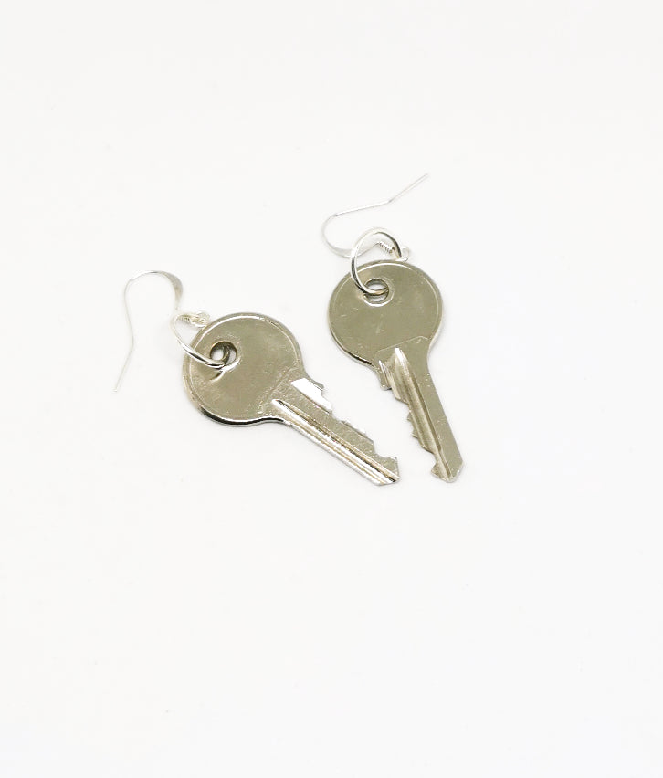 Boucles d'oreilles clés argentées