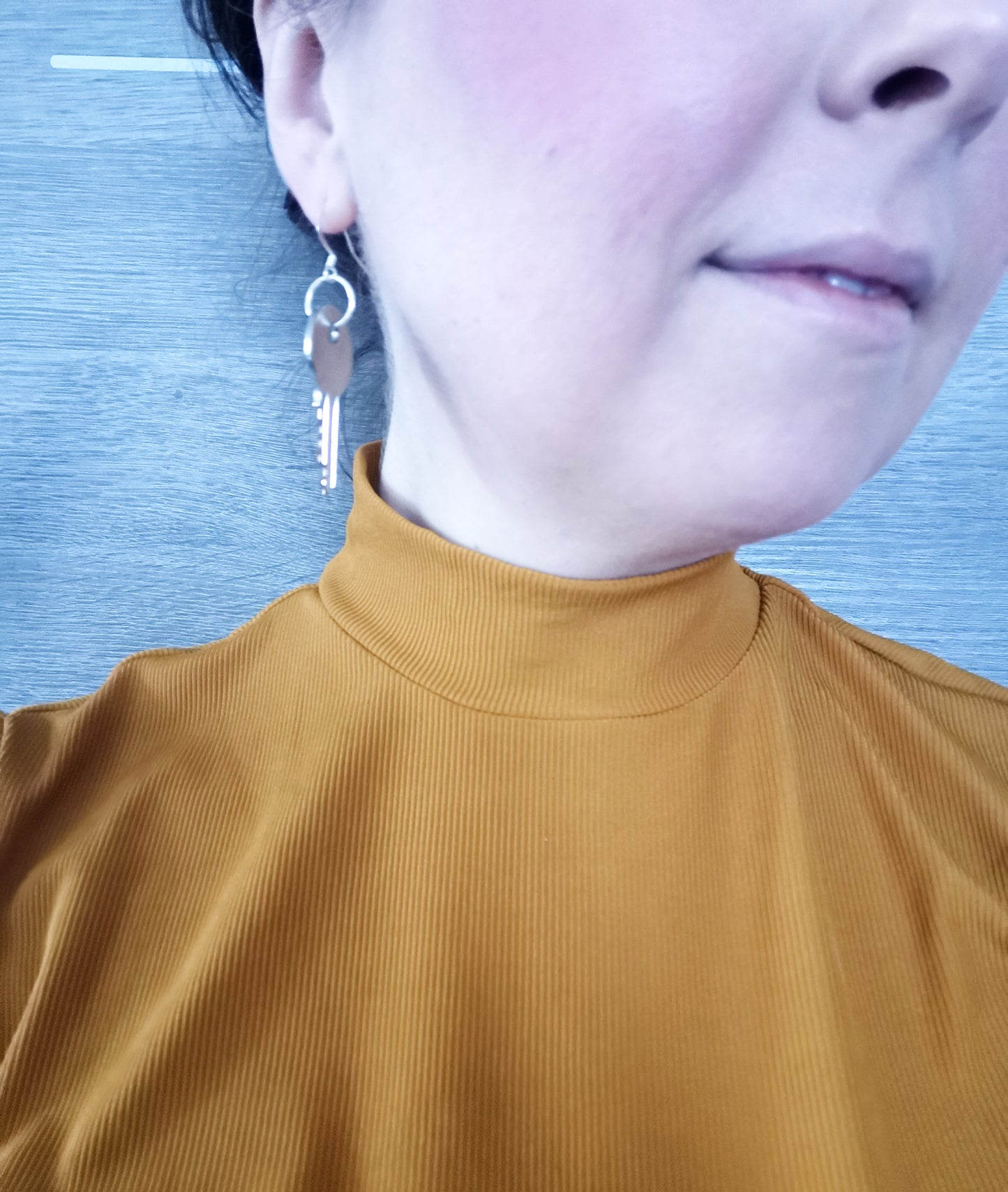 Boucles d'oreilles clés argentées
