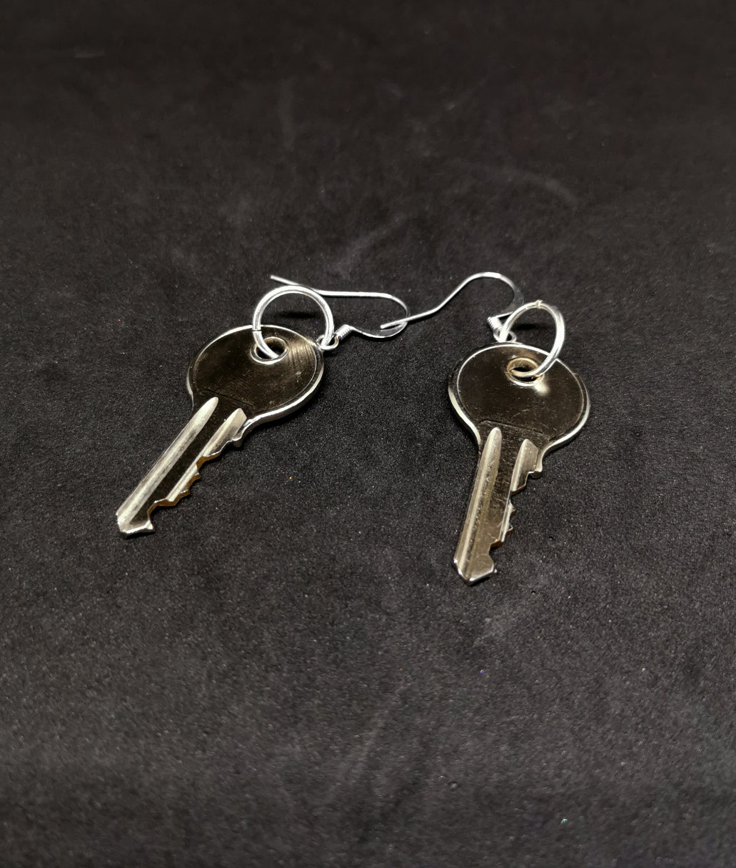 Boucles d'oreilles clés argentées
