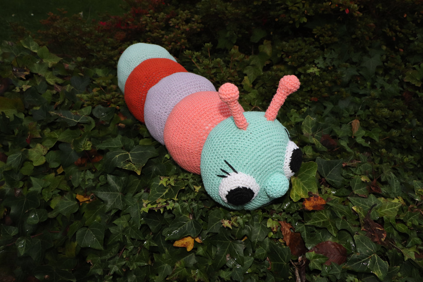 Chenille boudin de porte ou coussin au crochet