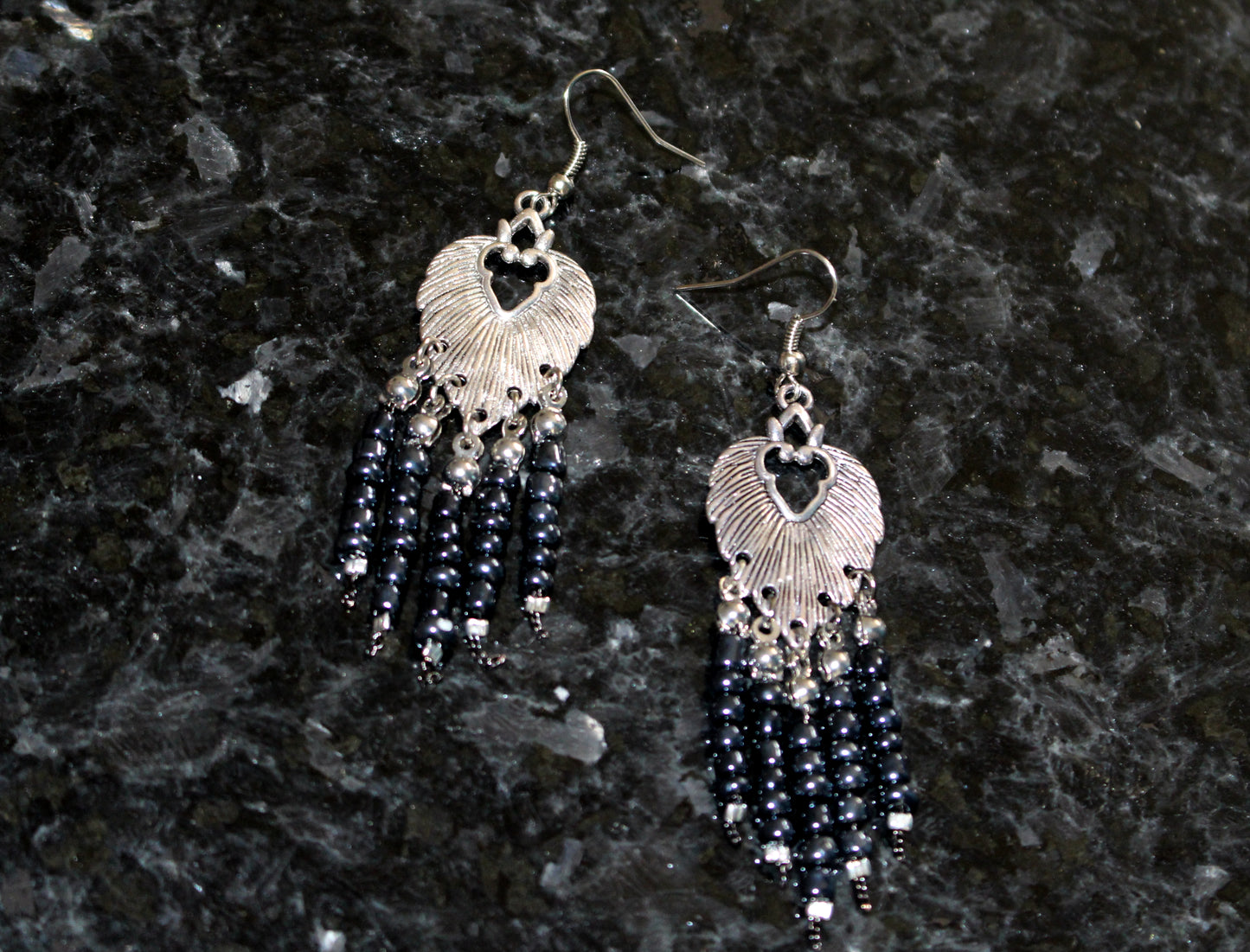 Boucles d'oreilles pendantes "feuilles ethniques"