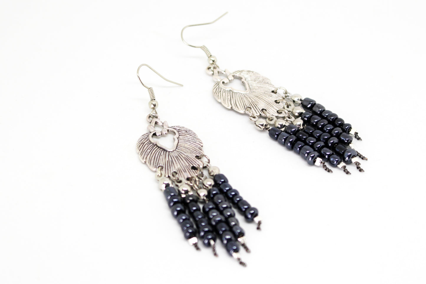 Boucles d'oreilles pendantes "feuilles ethniques"