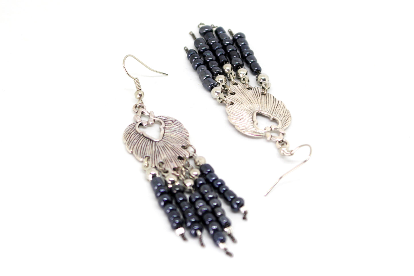 Boucles d'oreilles pendantes "feuilles ethniques"