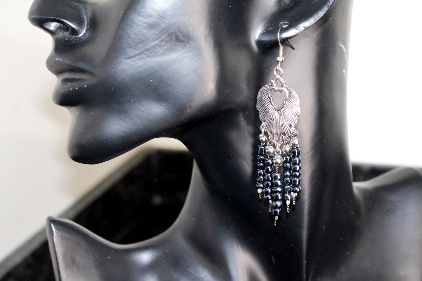 Boucles d'oreilles pendantes "feuilles ethniques"
