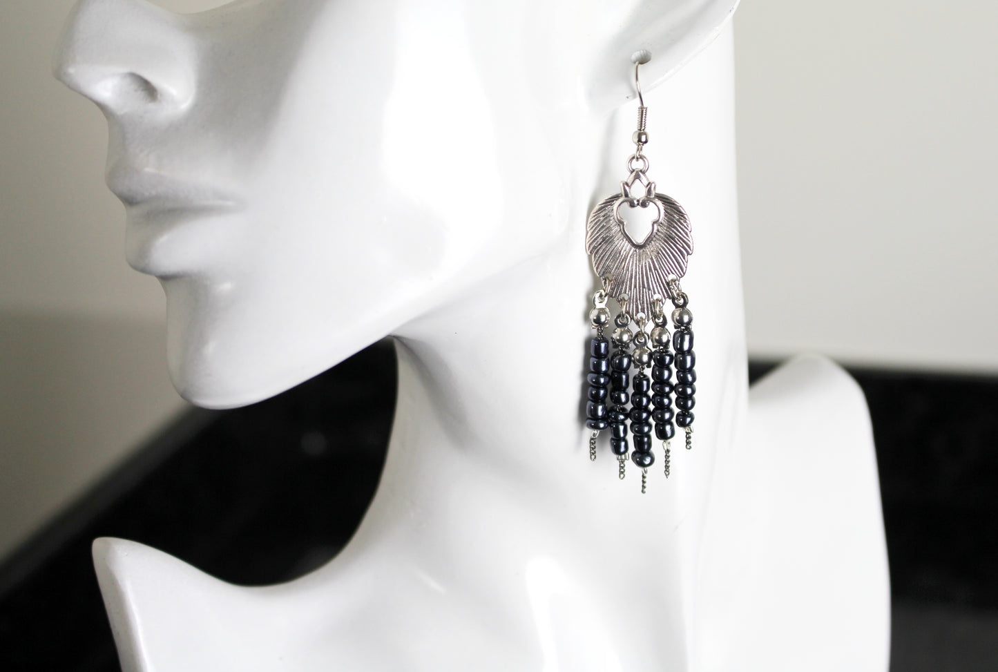 Boucles d'oreilles pendantes "feuilles ethniques"