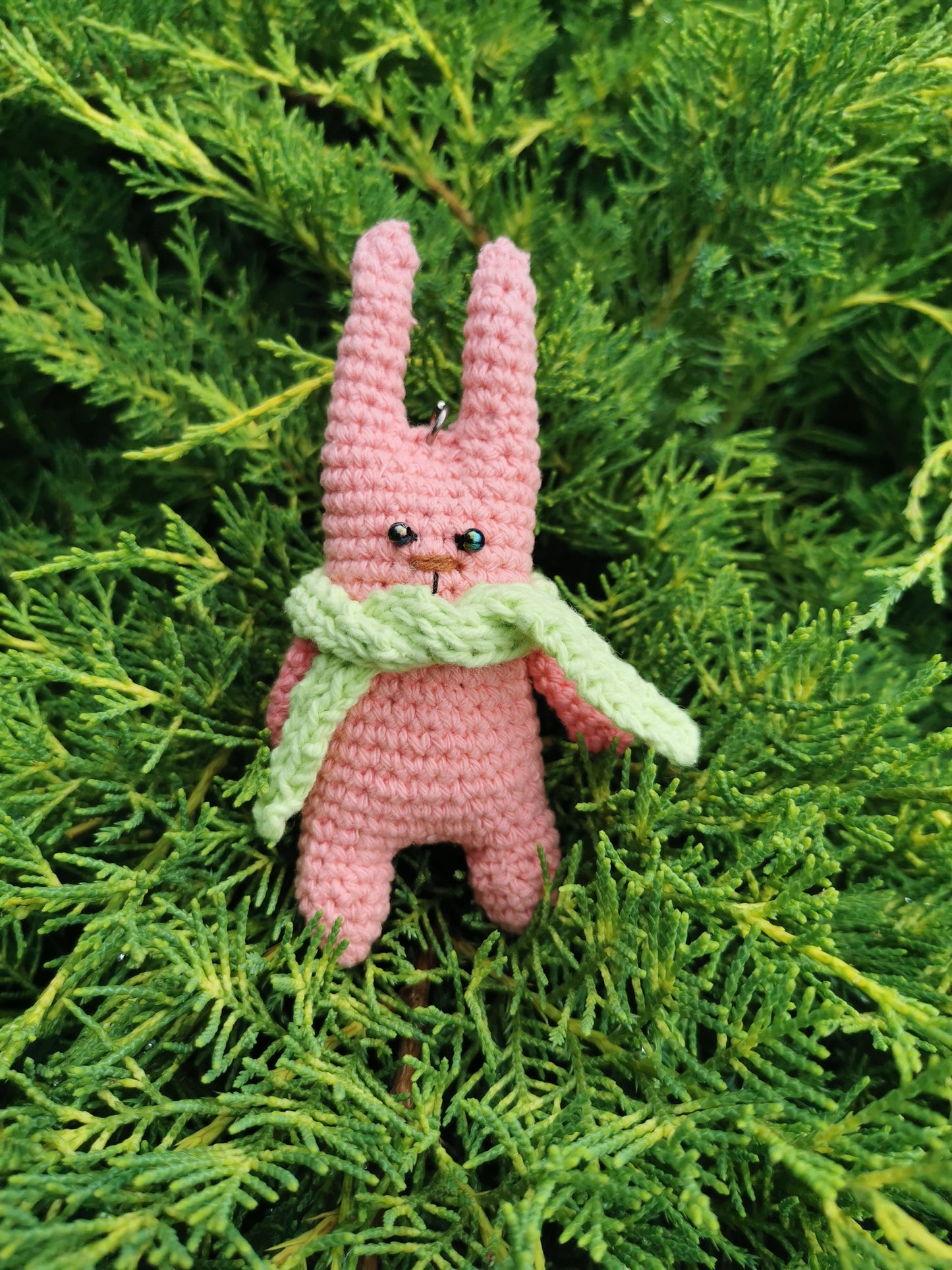 Lapin pixel au crochet breloque de sac ou porte-clés