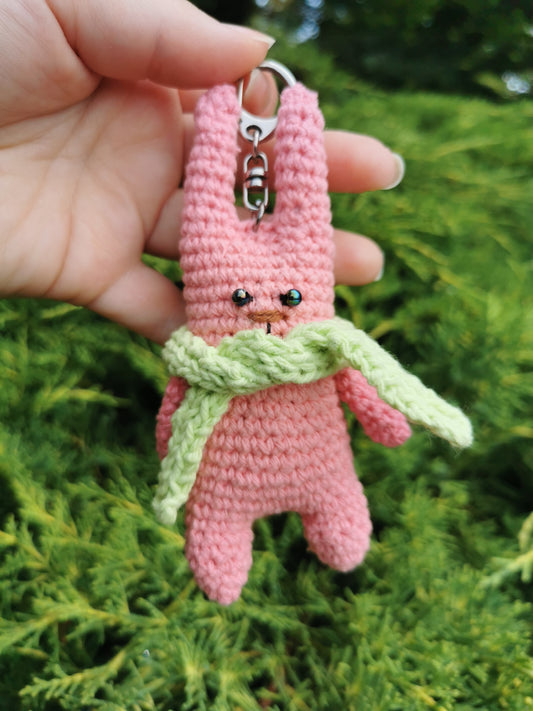 Lapin pixel au crochet breloque de sac ou porte-clés