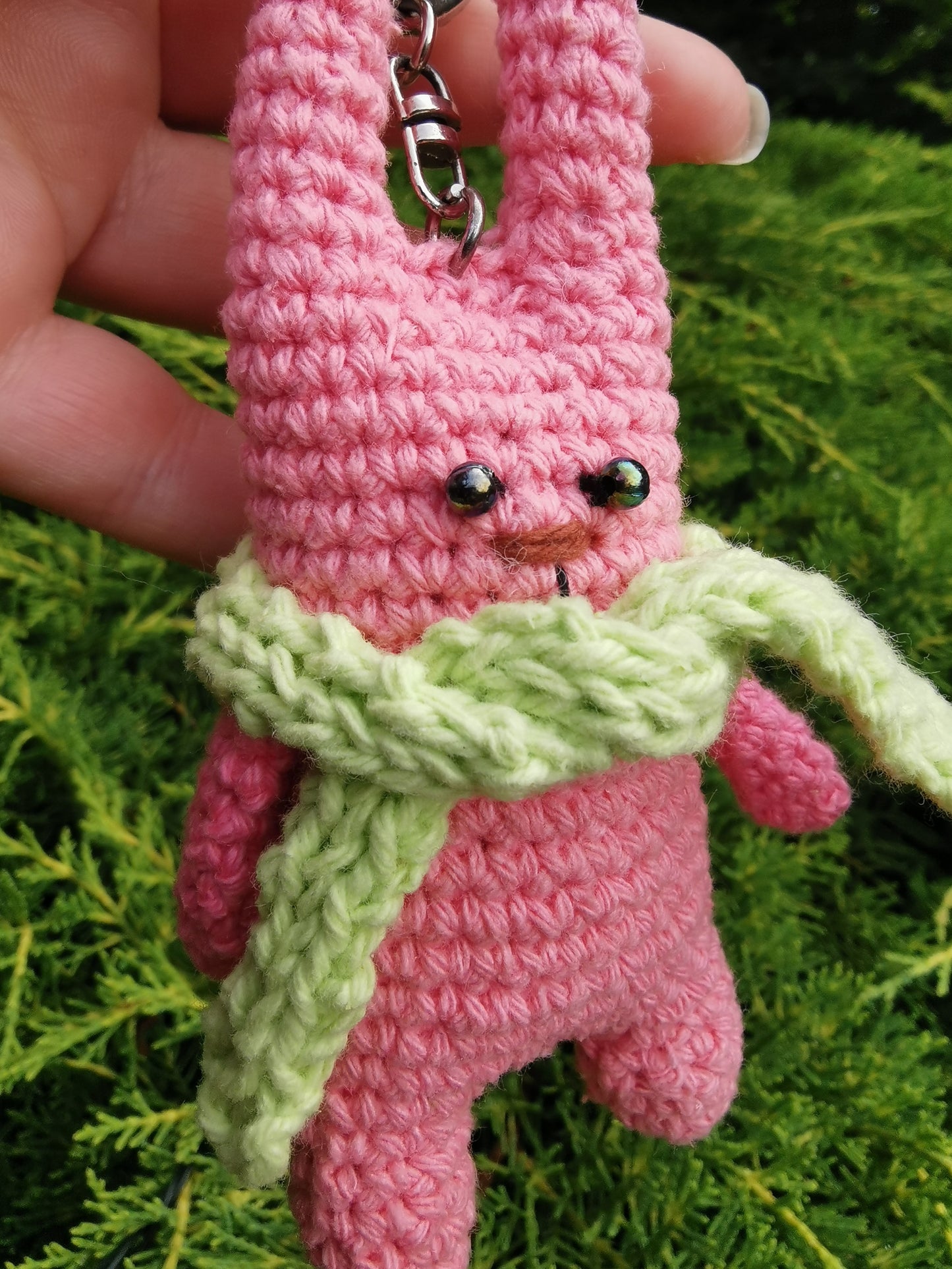 Lapin pixel au crochet breloque de sac ou porte-clés