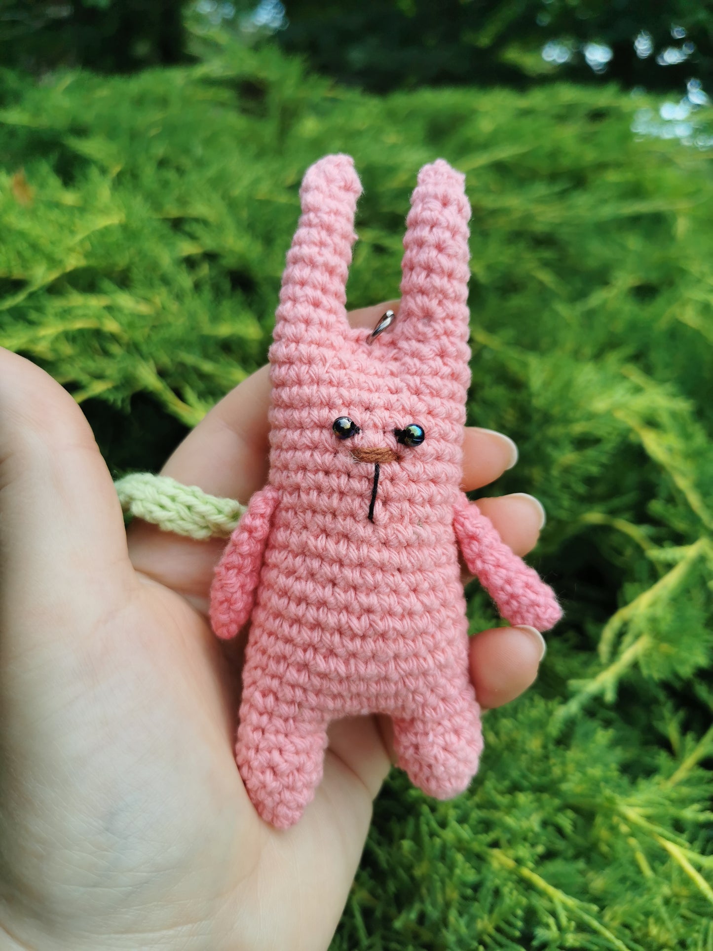 Lapin pixel au crochet breloque de sac ou porte-clés