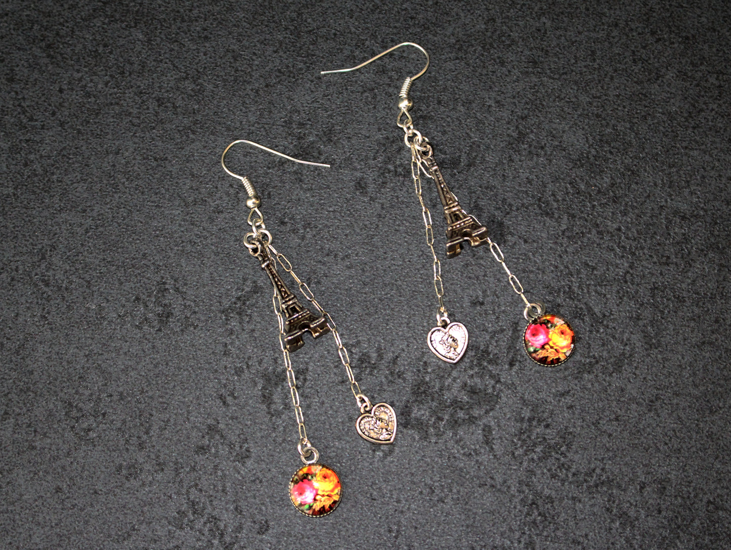 Boucles d'oreilles Paris fleuri
