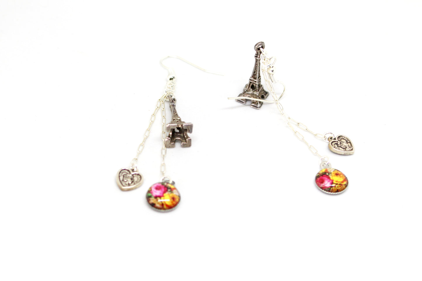 Boucles d'oreilles Paris fleuri
