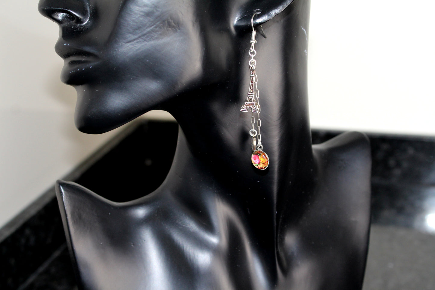 Boucles d'oreilles Paris fleuri
