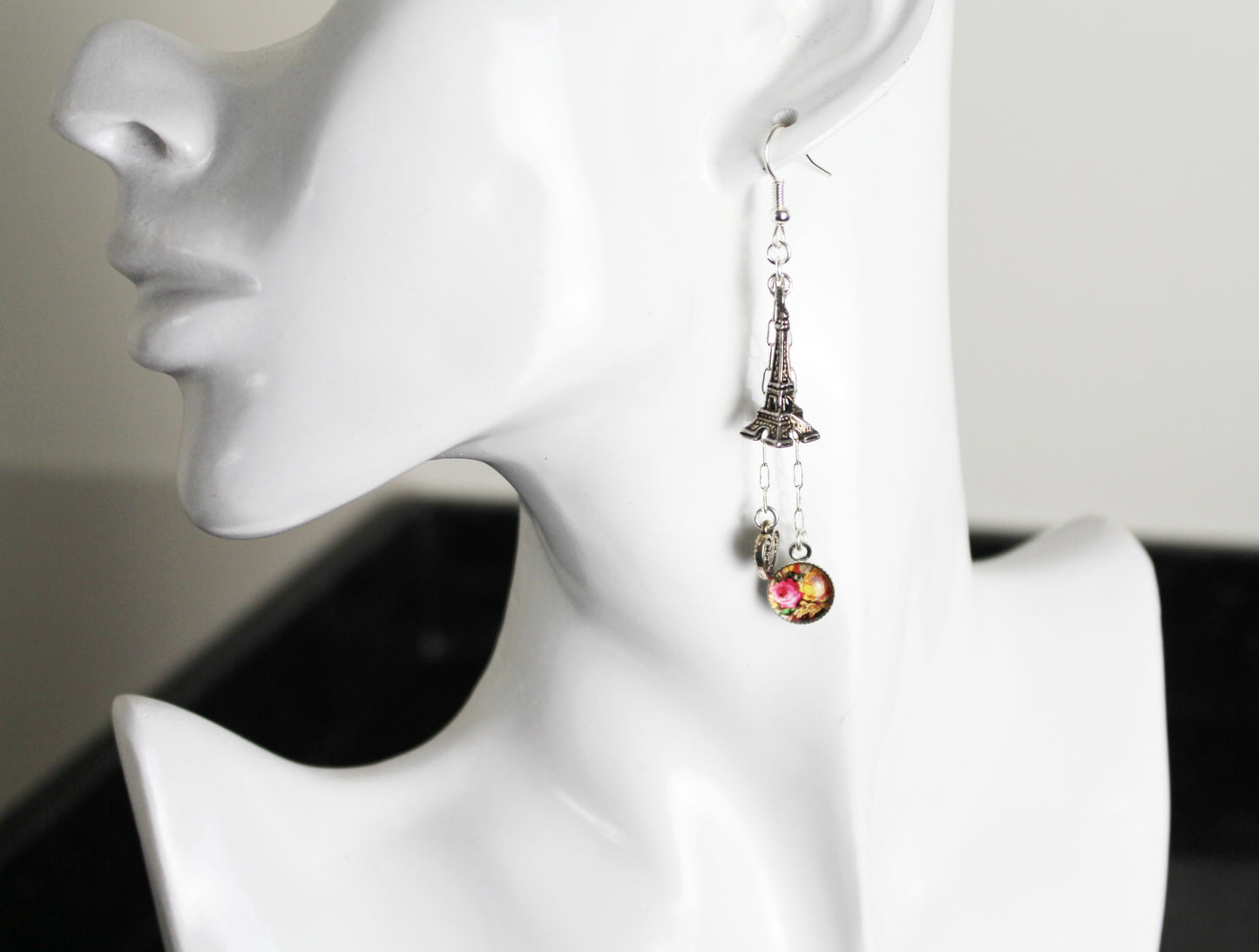 Boucles d'oreilles Paris fleuri