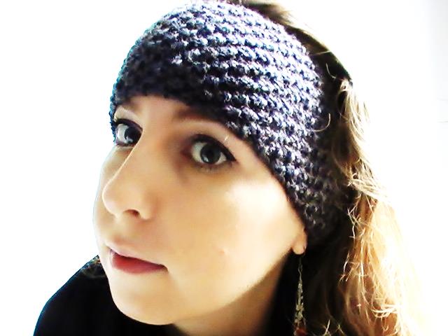 Bandeau gris anthracite et rouge /headband gray