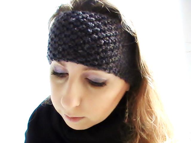 Bandeau gris anthracite et rouge /headband gray