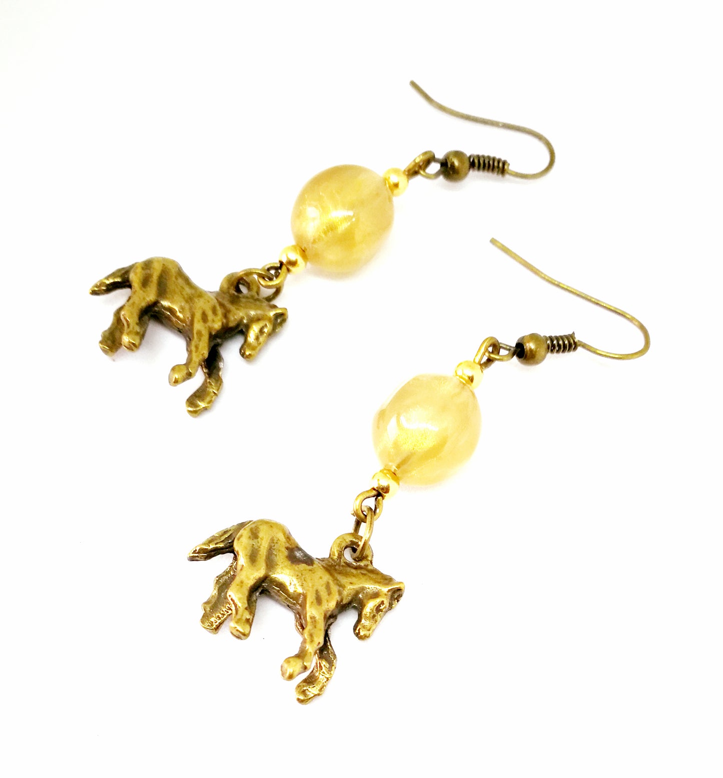 Boucles d'oreilles cheval en bronze