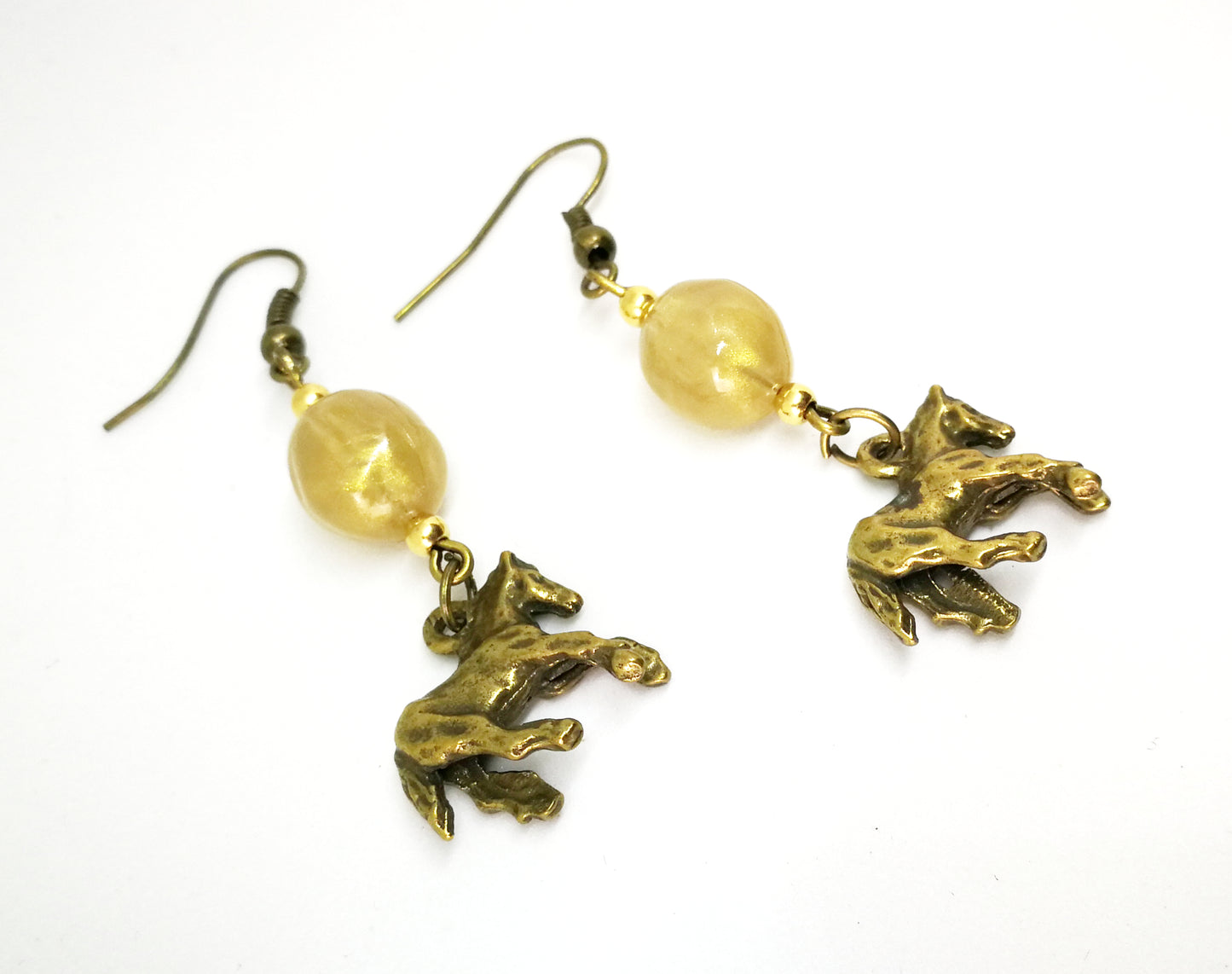 Boucles d'oreilles cheval en bronze