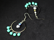 Créoles jade perles de verre