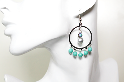 Créoles jade perles de verre