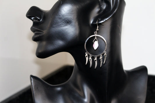 Boucles d'oreilles créoles argentées rêves avec des feuilles