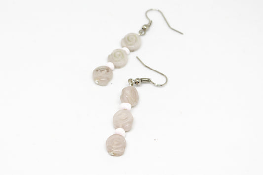 Boucles d'oreilles en pierre naturelle en forme d'escargot